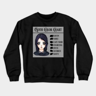 Goth Color Chart Crewneck Sweatshirt